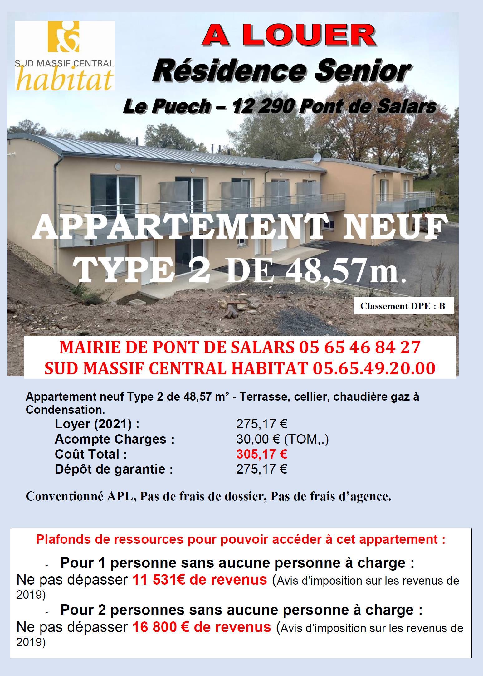 Lire la suite à propos de l’article Location Résidence Sénior – Appartement de Type 2